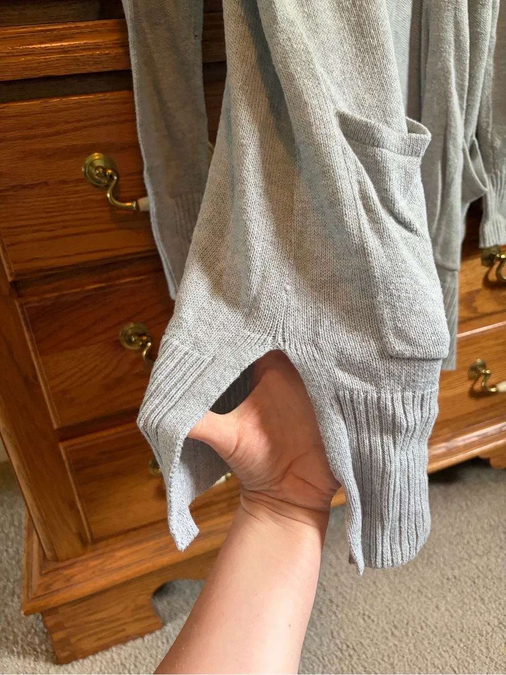 Old Navy Light Gray Open-Front Women's Cardigan with Pockets